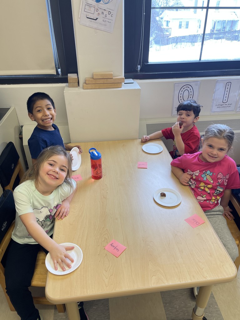 students eating donut holes