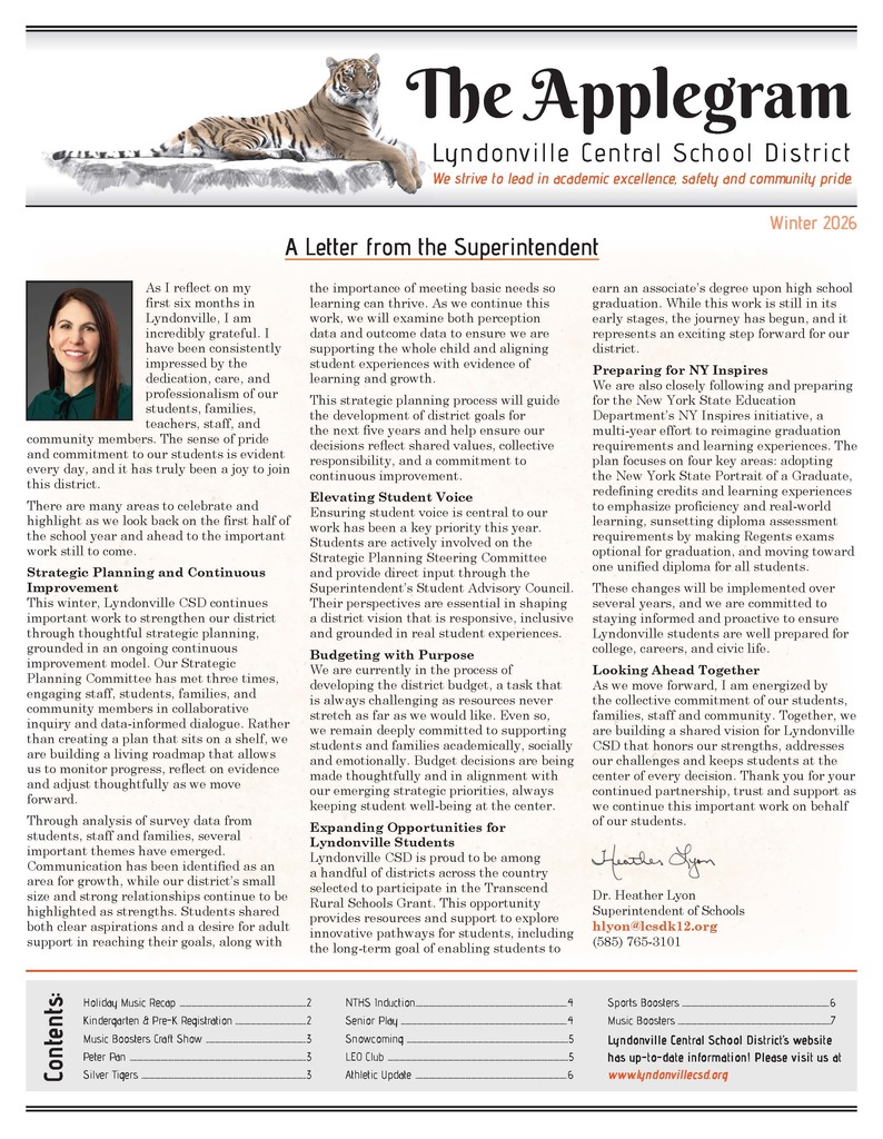 cover of Winter 2026 Applegram newsletter