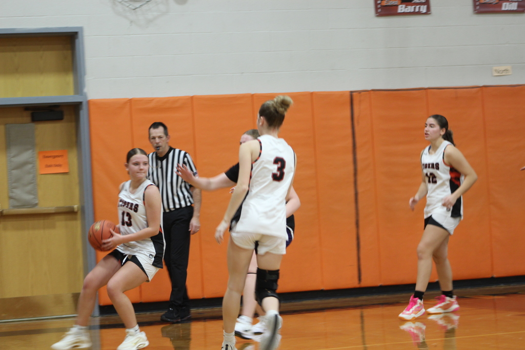 girls playing basketball in gym