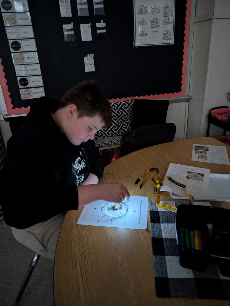 a student examingin something with a light