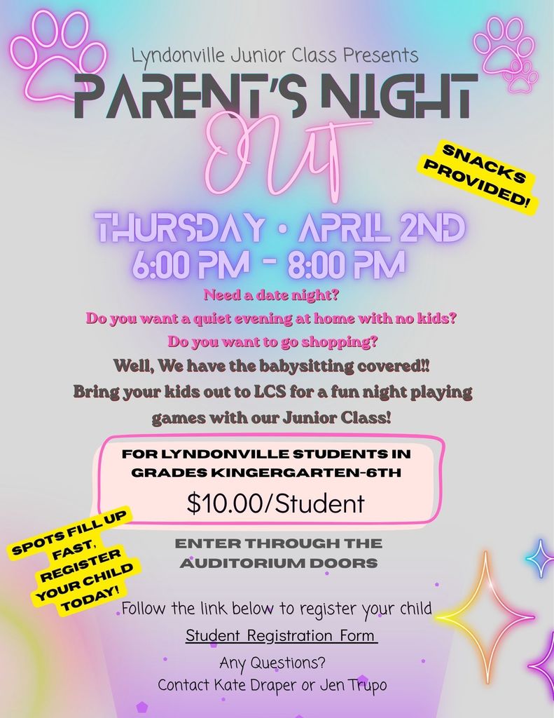 kids night flyer