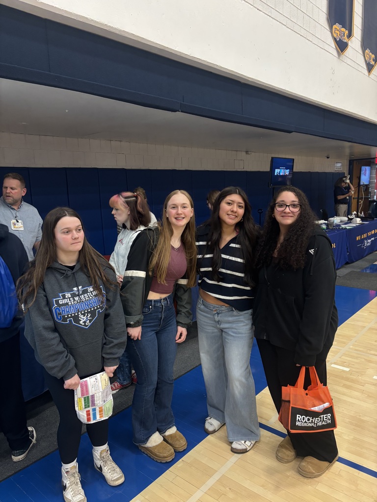 students at a health careers fair