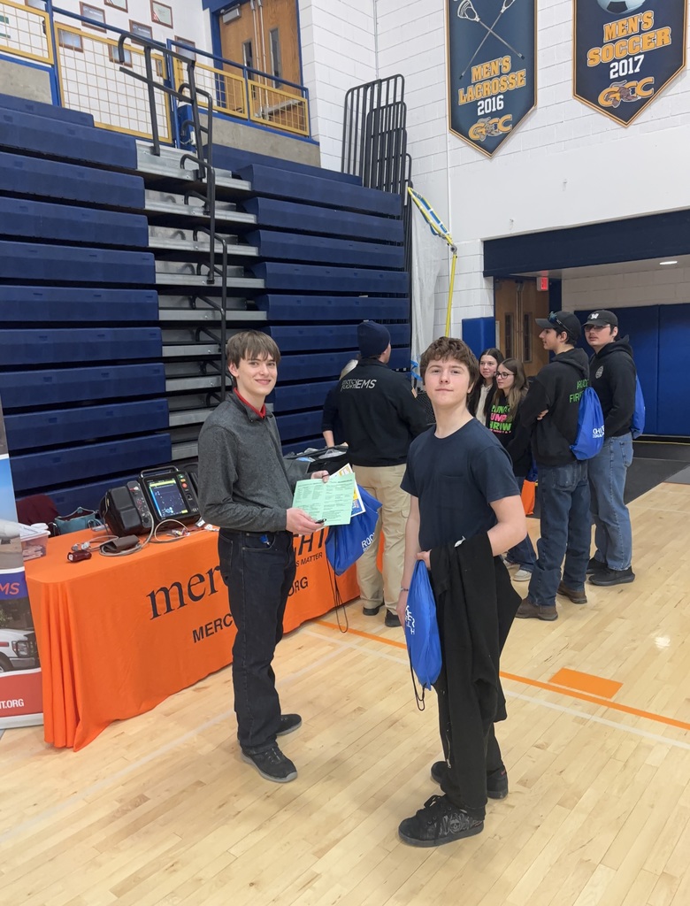 students at a health careers fair