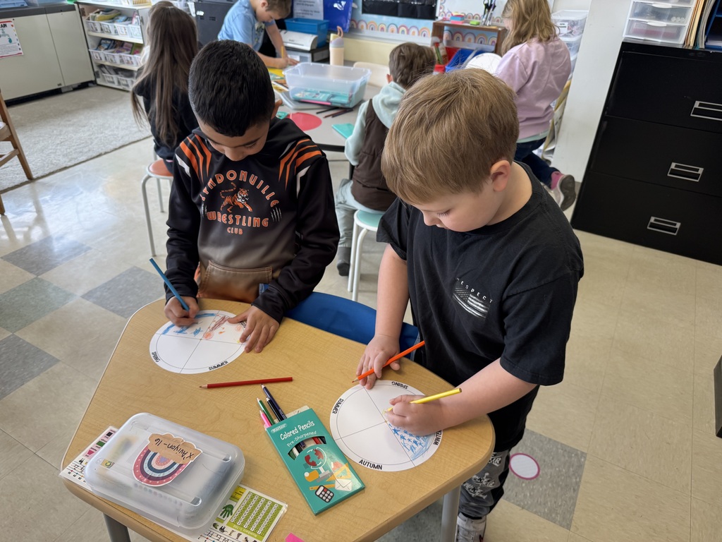 two boys working on project at desk