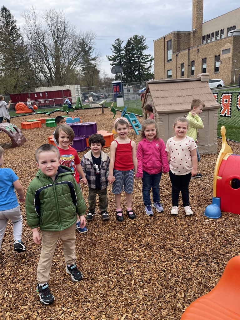 students standing on the playground