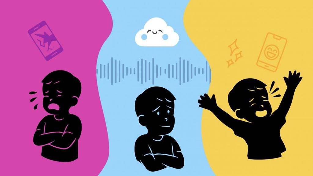 graphic image of three children in different moods