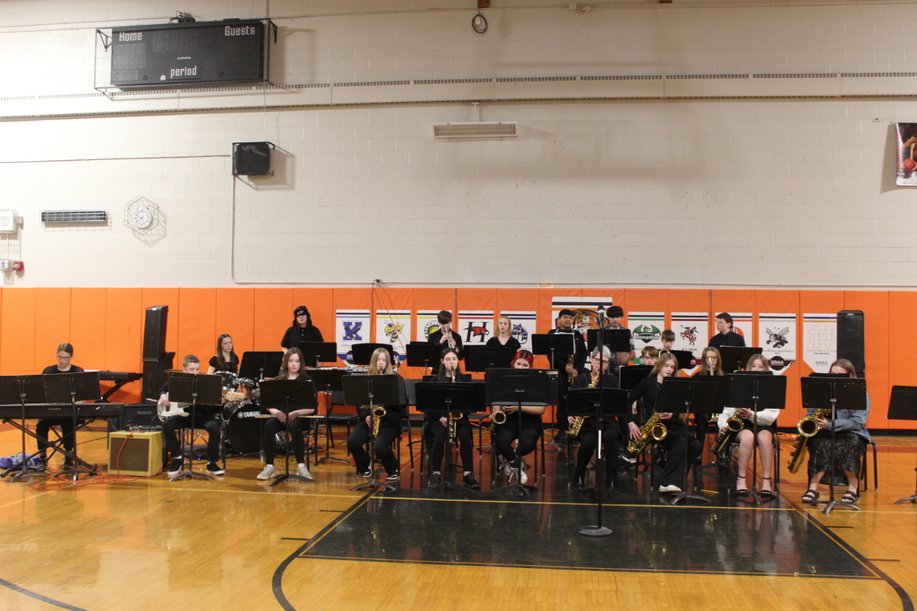 students playing instruments in band