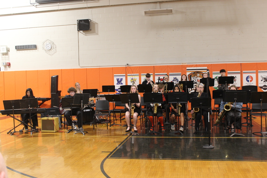 students playing instruments in band