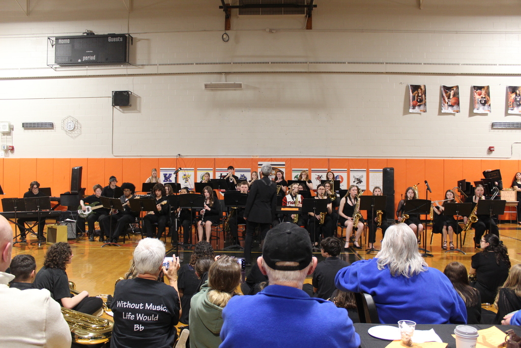 students playing instruments in band