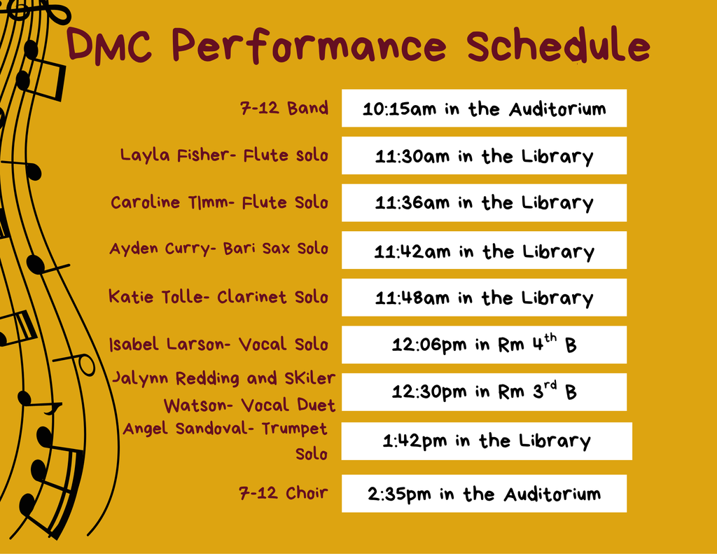 DMC Performance Schedule