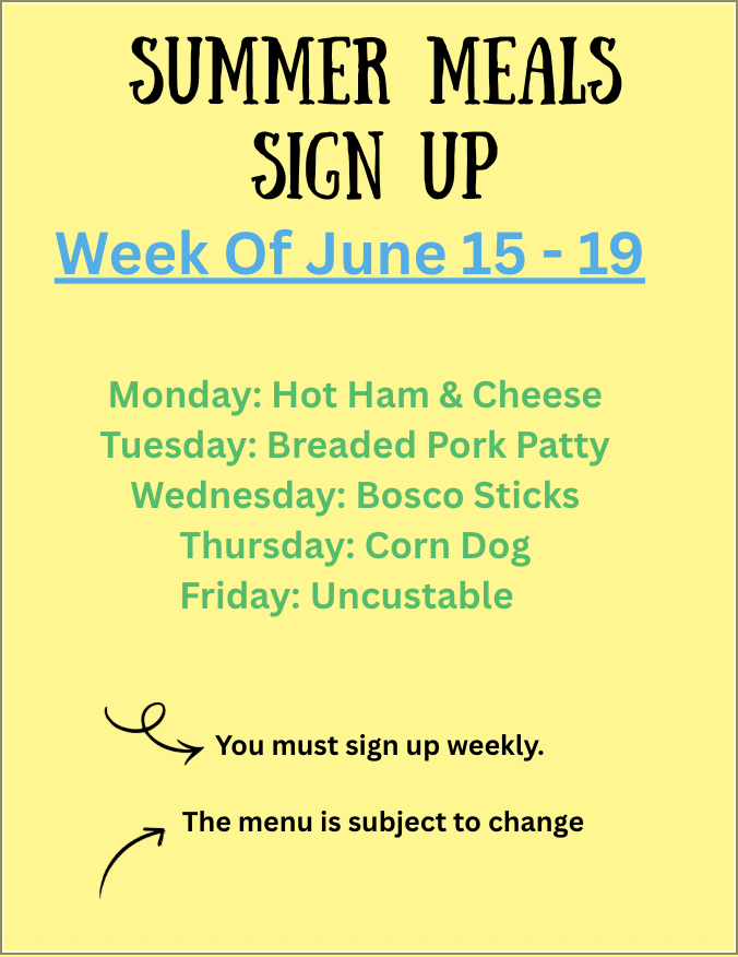 Summer Meals Sign up flyer