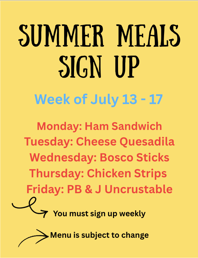 Summer Meals sign up flyer