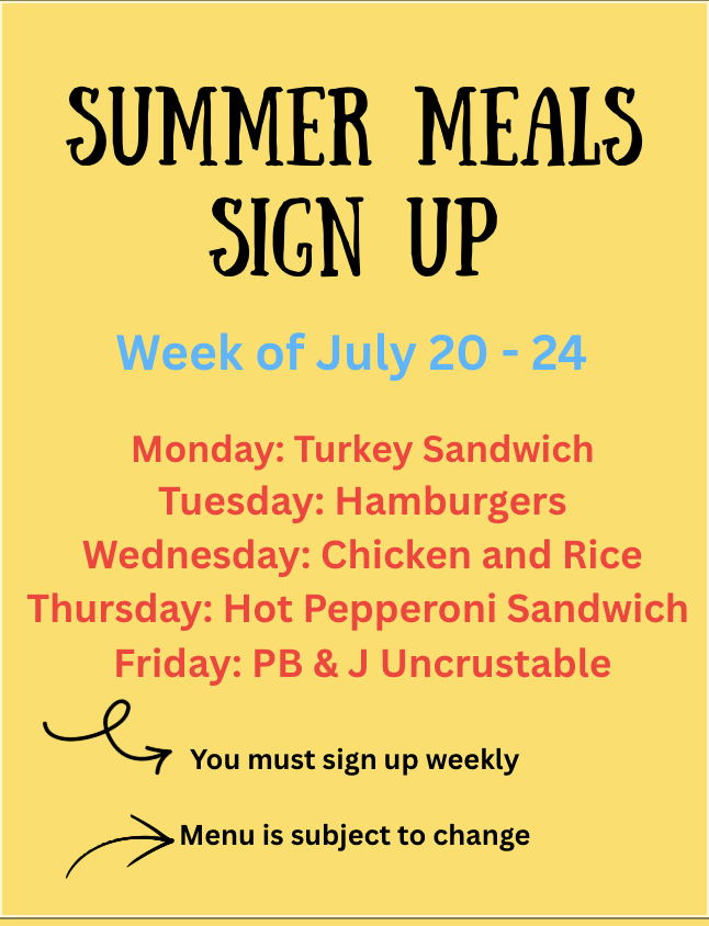 Summer Meals Sign up flyer