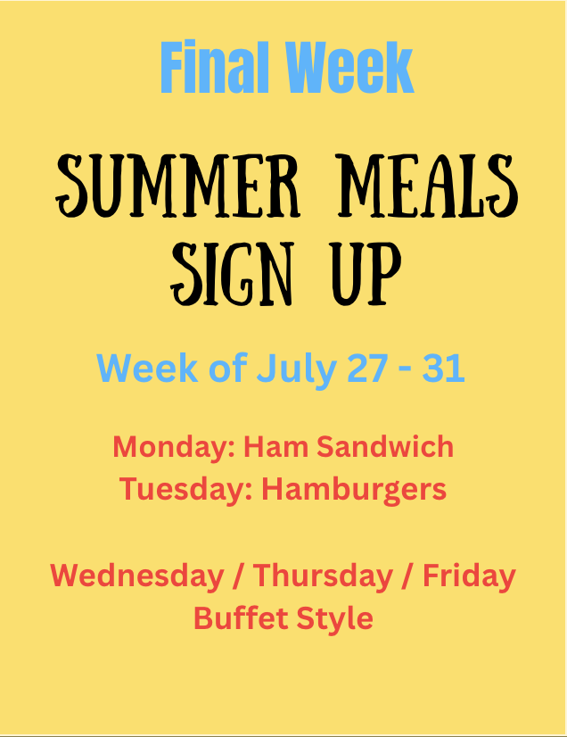Summer Meals Sign up flyer