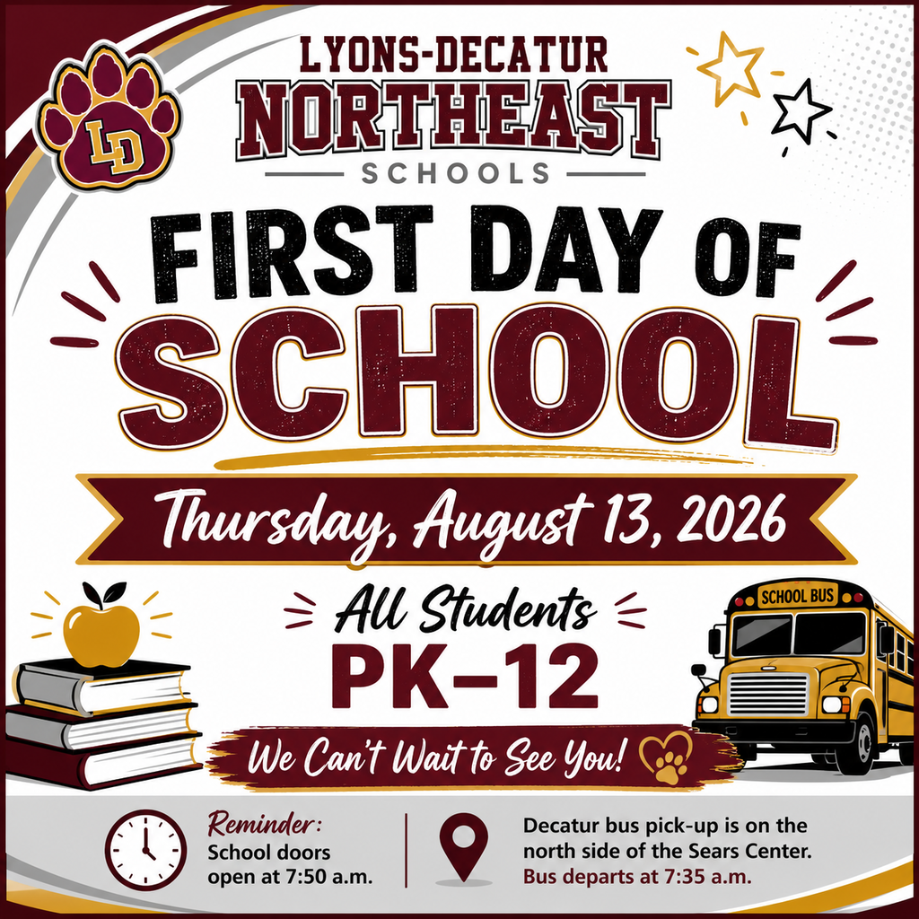 First Day of School is Thursday, August 13th