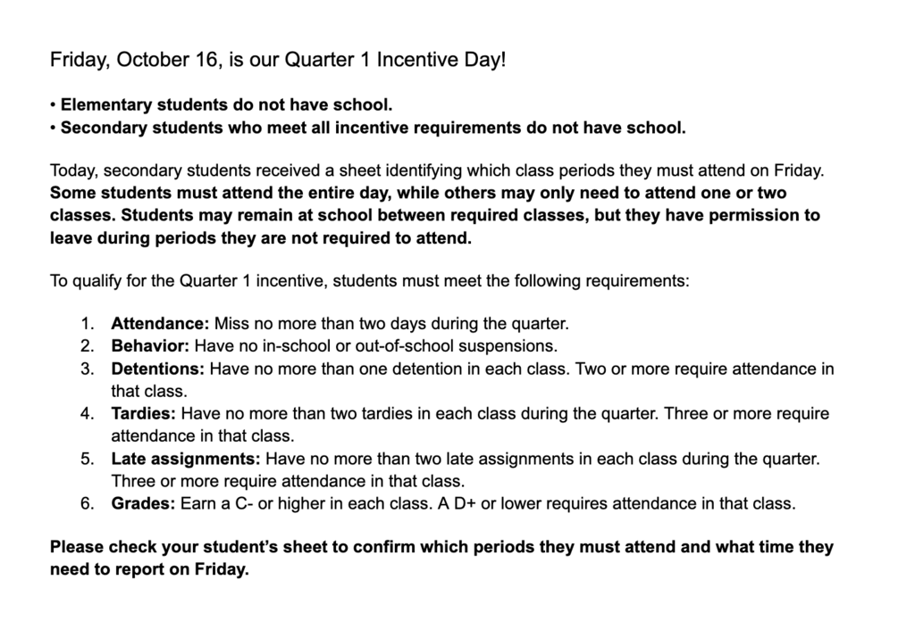 Incentive Day