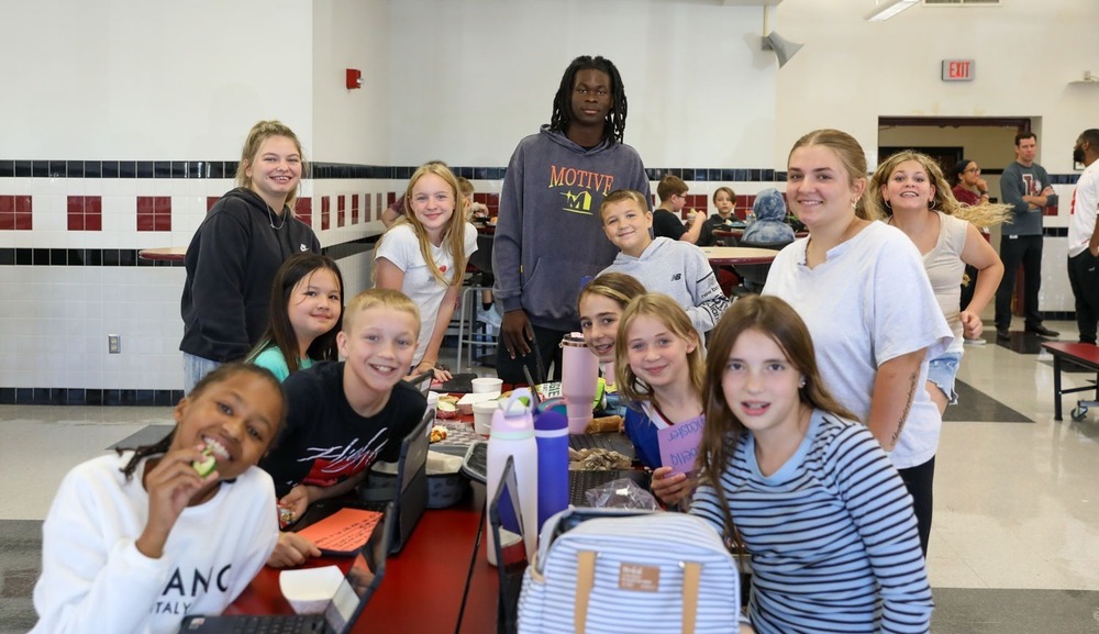 students in cafeteria