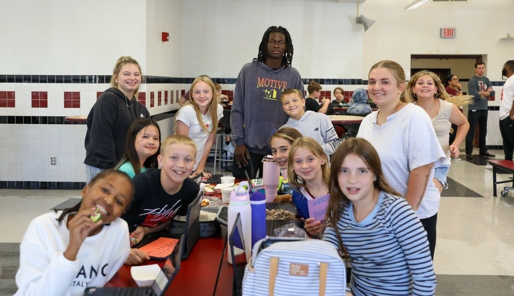 students in cafeteria