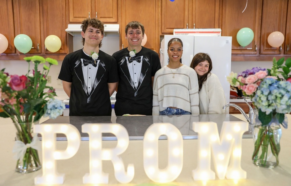 leadership students at senior living center prom