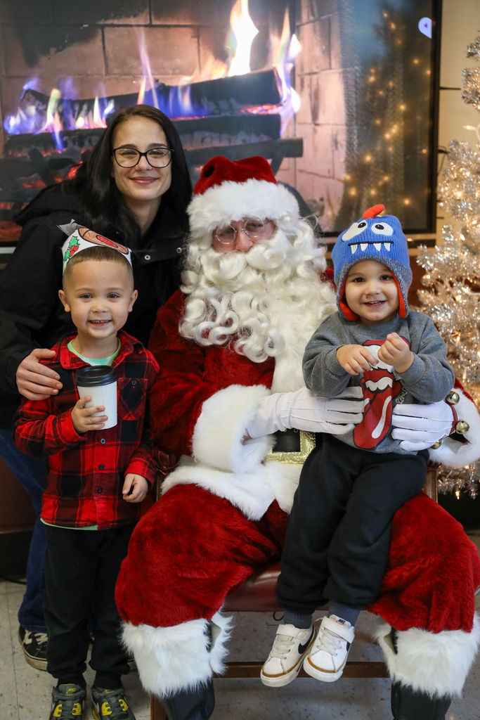 family with santa