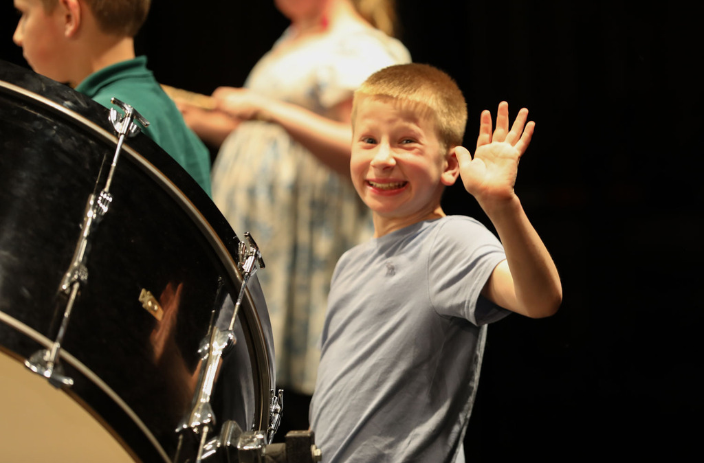 student in band