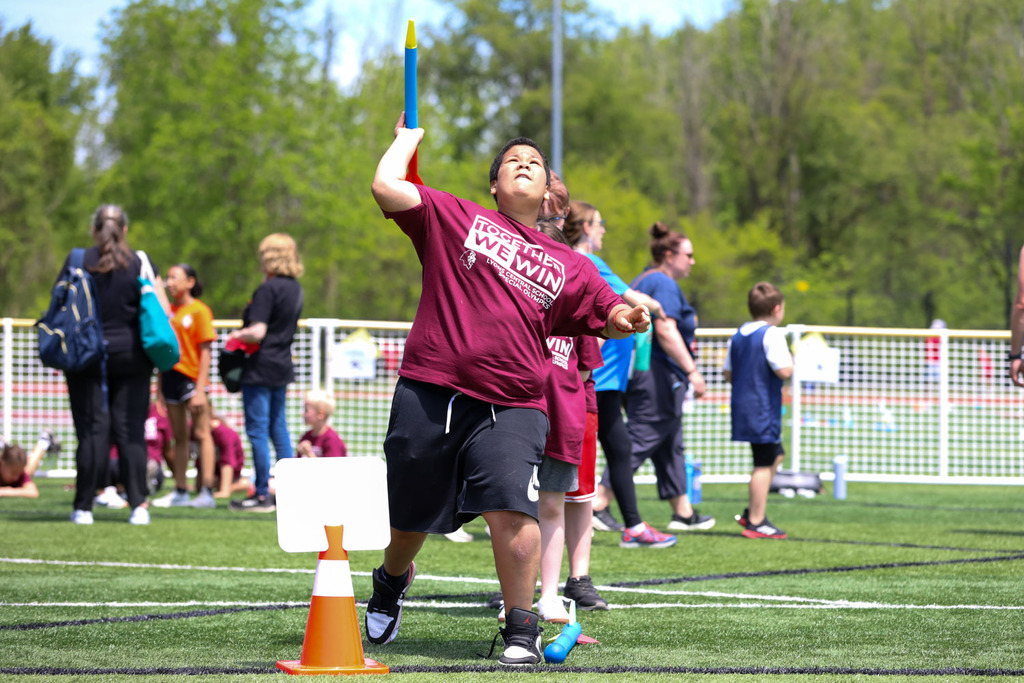 student throwing