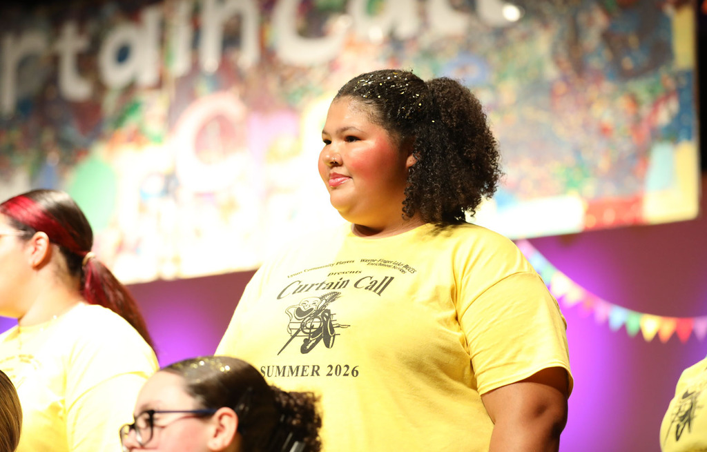 student on stage