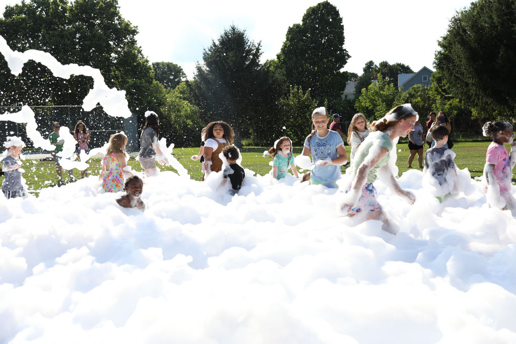 kids playing in the foam pit