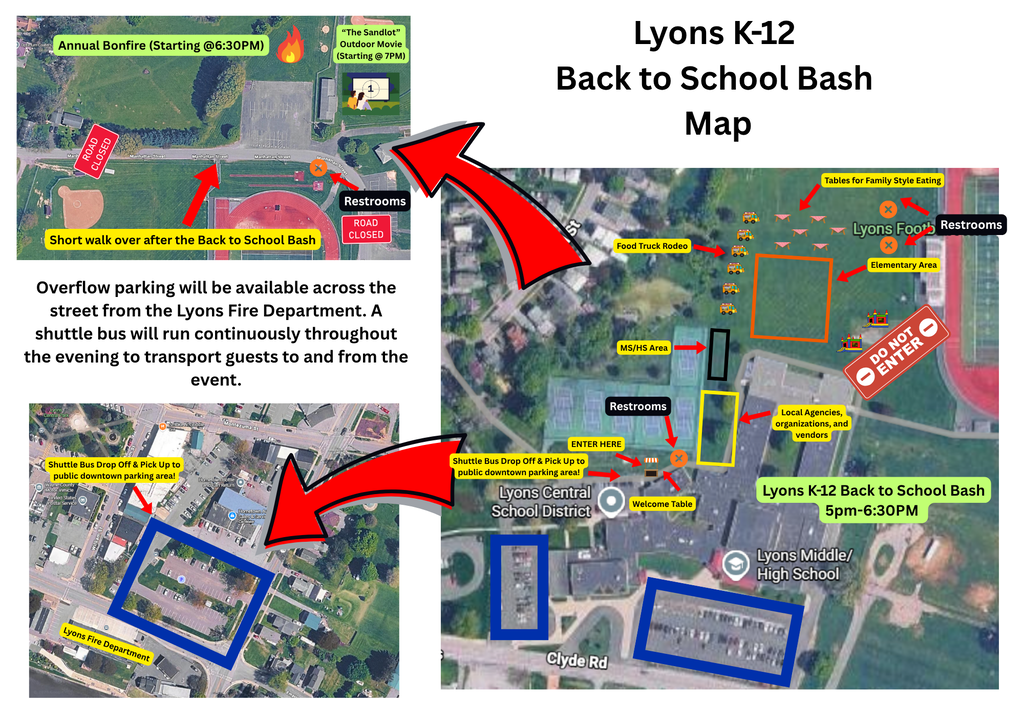 Map for the back to school bash