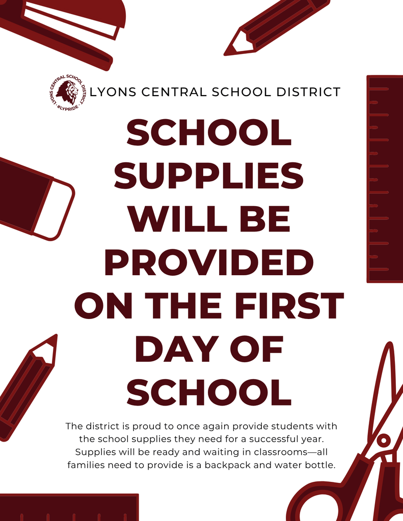 school supplies will be provided on the first day of school