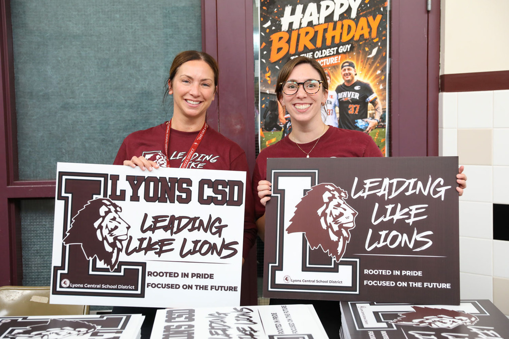 Staff with signs