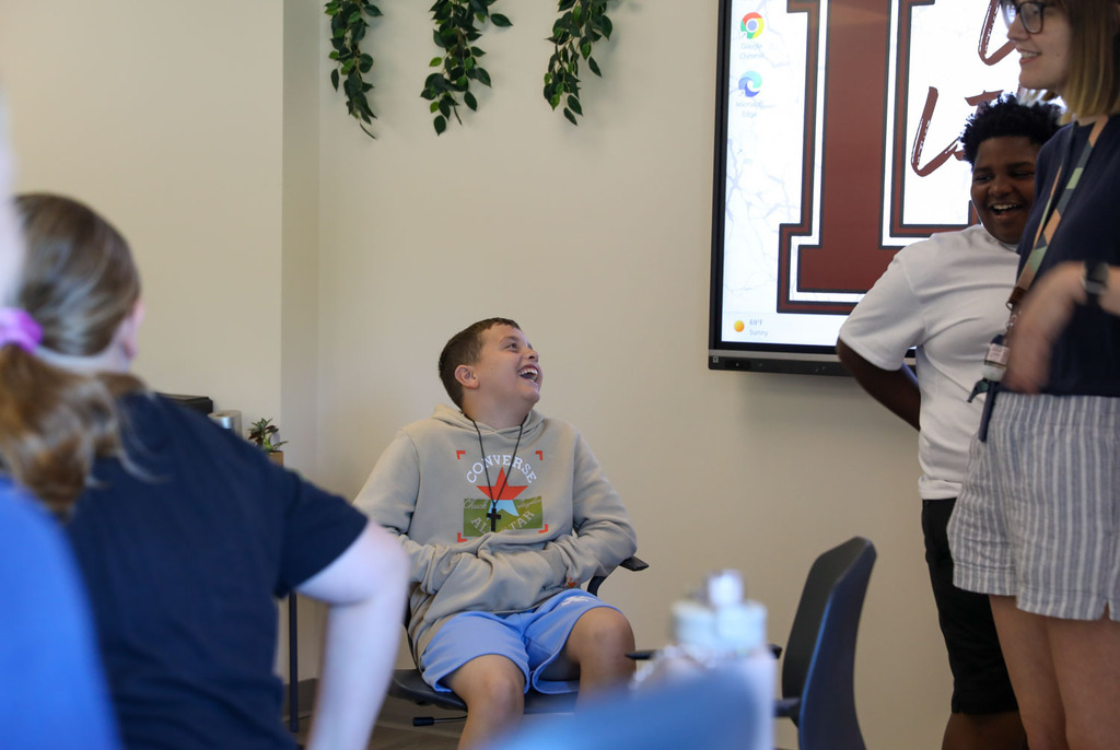 student laughing
