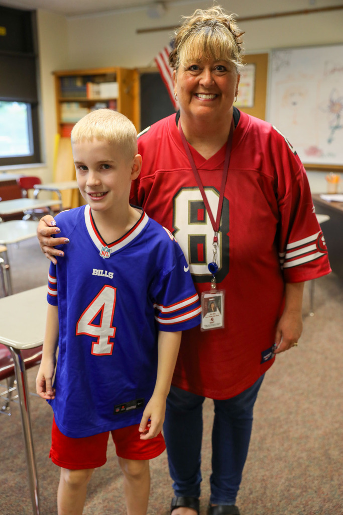 teacher with student