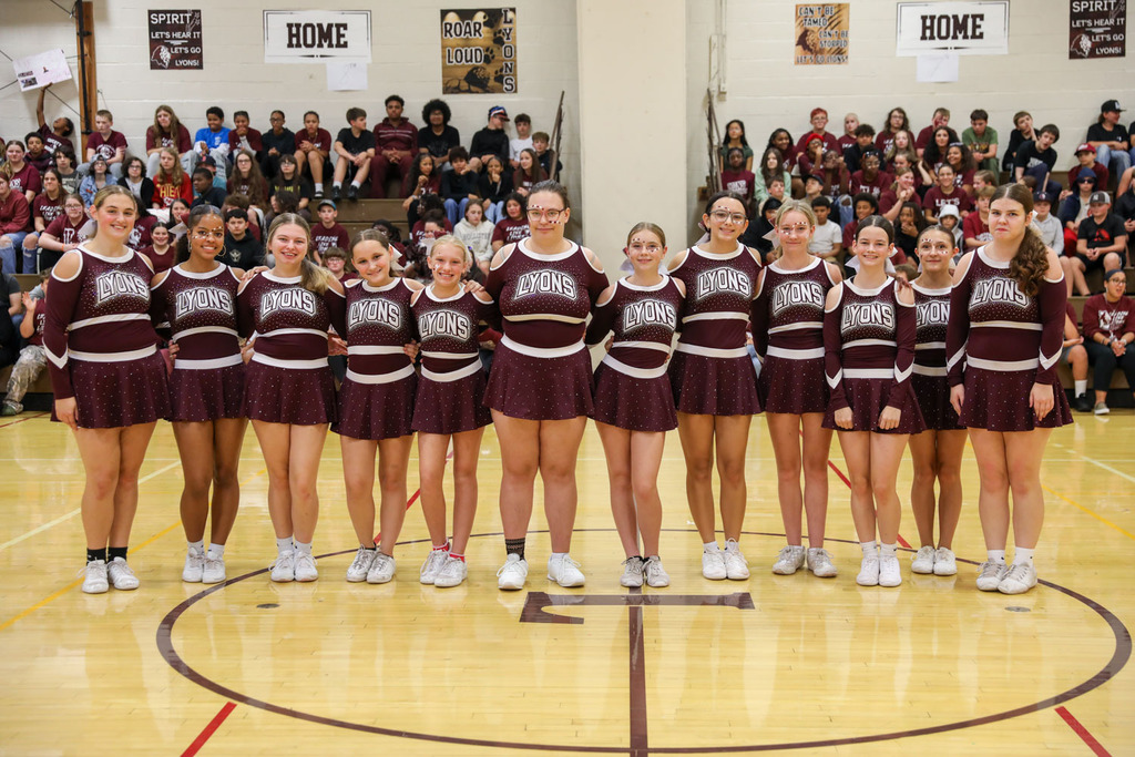 cheerleaders at pep rally