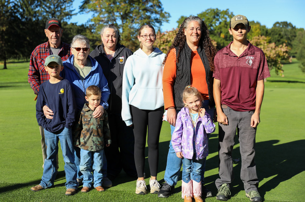 Nick Johnson on the golf course with his family