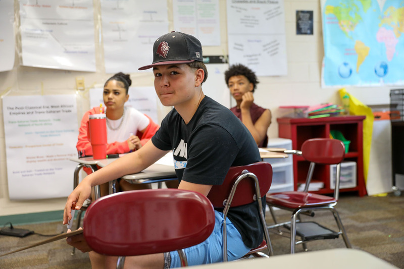 student in class