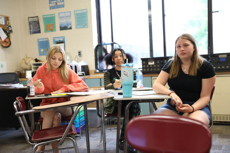 students learning
