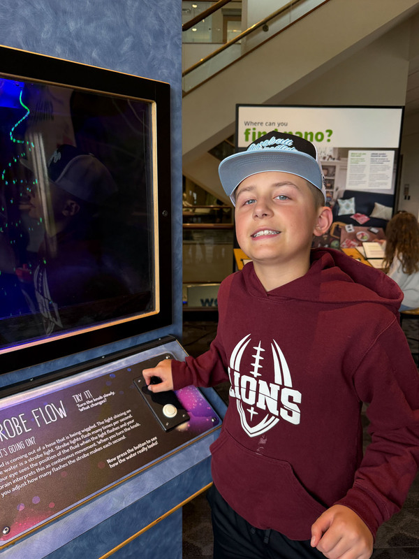 student at museum