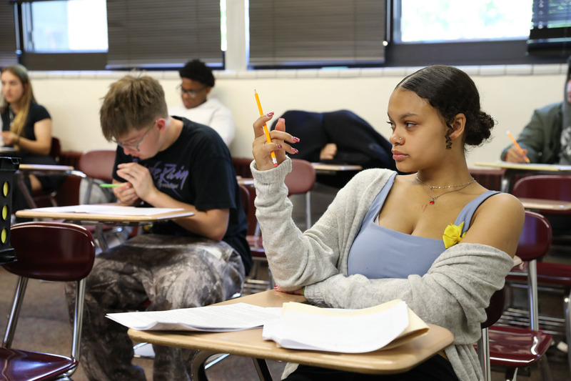 students learning