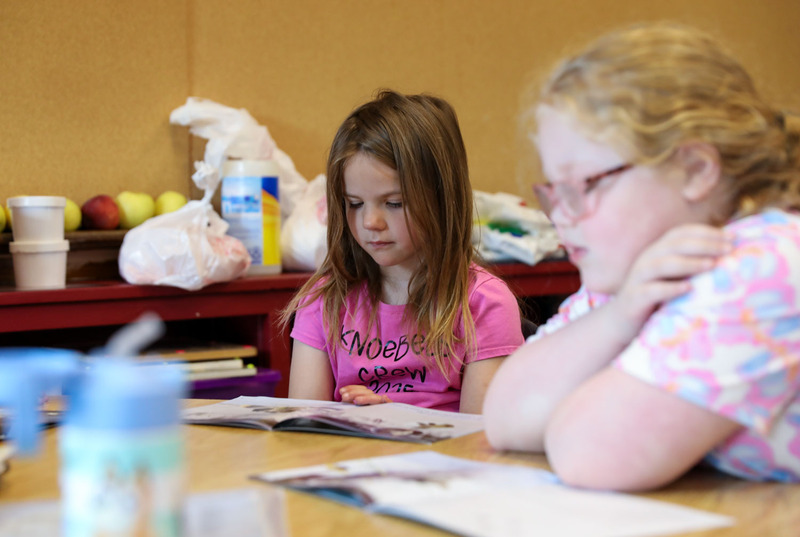 student reading