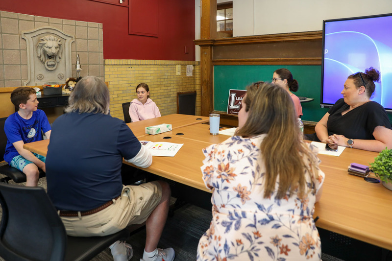 students talking