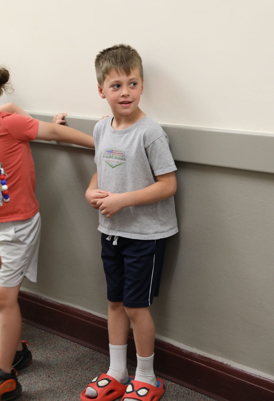student in hallway
