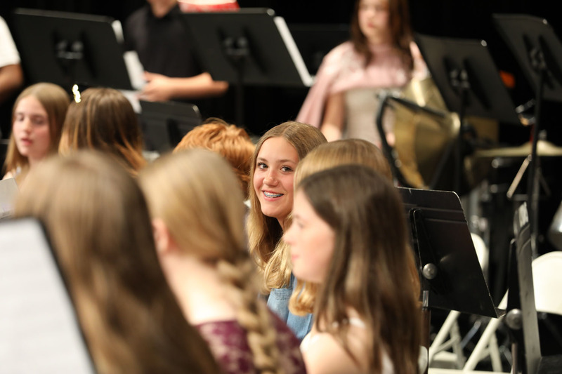 student in band