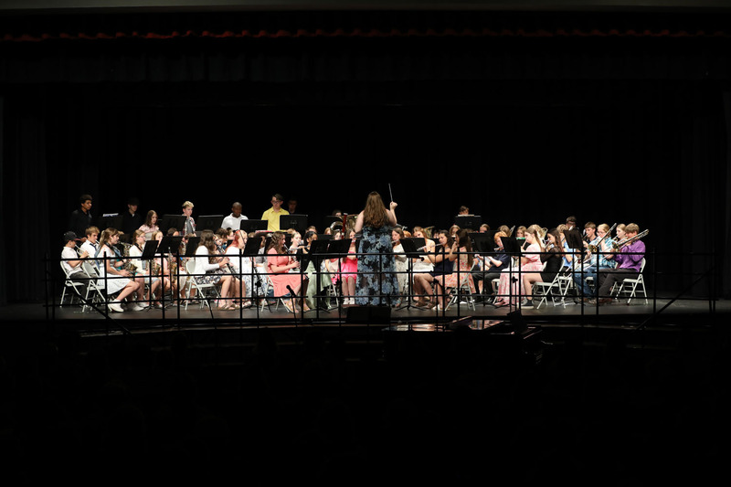 students in band