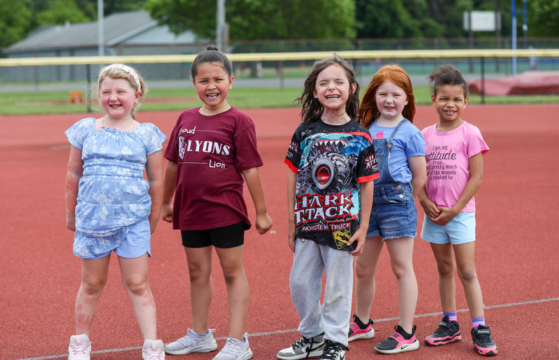 students on the track