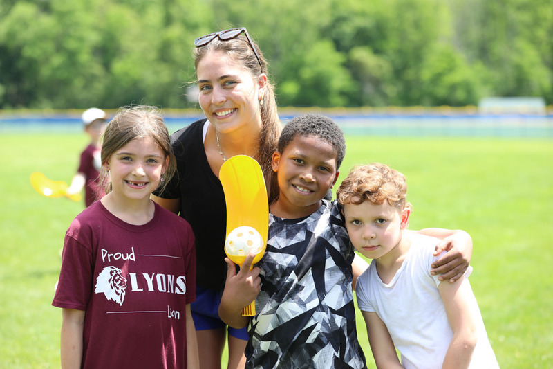 students and staff at field days