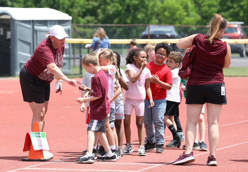 students on the track