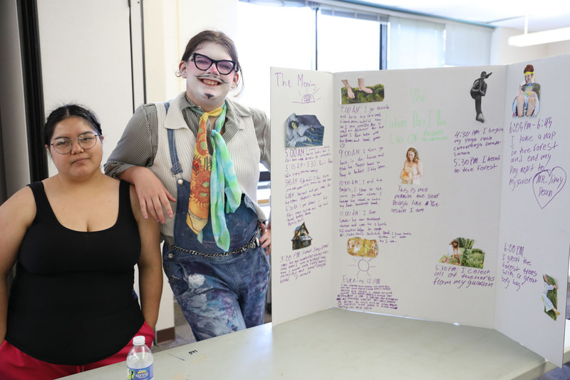 students showing project