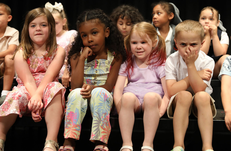 kids waiting on stage