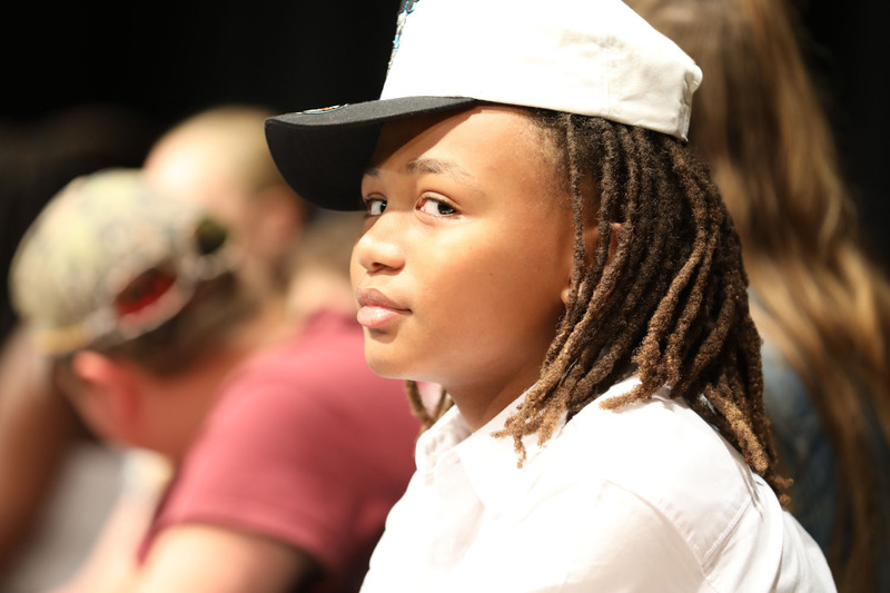 6th grader on stage